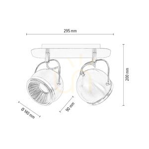 Kulformad taklampa, inklusive 2 st. GU10-LED-lampor, max.. 6 W, satinmetall, 29,5 cm small 3