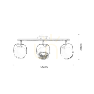 Kulformad taklampa, inkluderar 3 st. GU10-LED-lampor, max. 6 W, satinmetall, 52,5 cm small 2