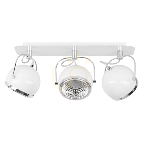 Kontrollera Kulformad taklampa, inklusive 3 st. GU10-LED-lampor, max. 6 W, vit metall, 42 cm