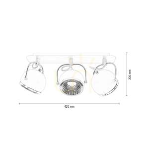 Kulformad taklampa, inklusive 3 st. GU10-LED-lampor, max.. 6 W, svart metall, 42 cm small 4
