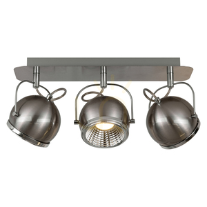 Kulformad taklampa, inklusive 3 st. GU10-LED-lampor, max.. 6 W, satinmetall, 42 cm small 1