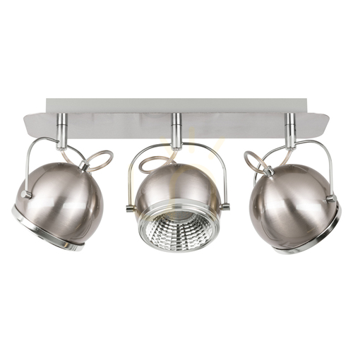 Kontrollera Kulformad taklampa, inklusive 3 st. GU10-LED-lampor, max.. 6 W, satinmetall, 42 cm