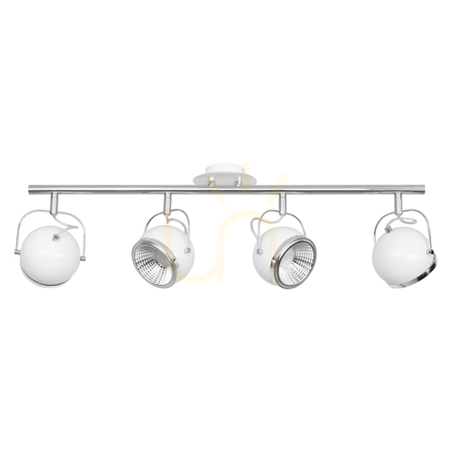 Kontrollera Kulformad taklampa, inklusive 4 st. GU10-LED-lampor, max.. 6 W, vit metall, 80 cm