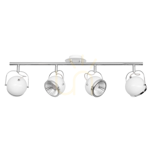Kulformad taklampa, inklusive 4 st. GU10-LED-lampor, max.. 6 W, vit metall, 80 cm small 0