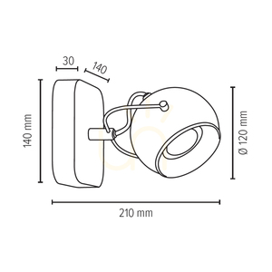 Ball Wood vägglampa, inklusive 1 st GU10-LED (max. 5 W), bok- och valnötsträ / svart metall, 21 cm small 2