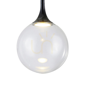 Ballare taklampa, inklusive 1 st LED-lampa 2700K 9W, svart metall/klar glasskärm, Ø30 cm small 1