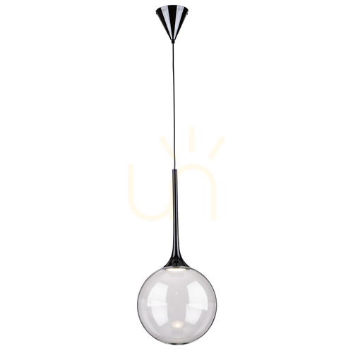 Kontrollera Ballare taklampa, inklusive 1 st LED-lampa 2700K 9W, svart metall/klar glasskärm, Ø30 cm