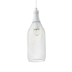 Barla taklampa, 5xE27, Max. 60 W, vit metall/vit PVC-sladd/vit metallskärm, Ø 37 cm small 1
