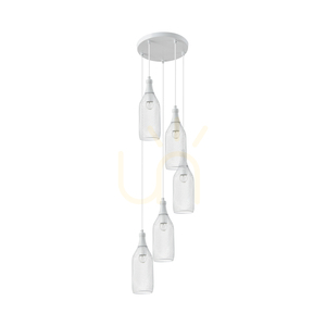 Barla taklampa, 5xE27, Max. 60 W, vit metall/vit PVC-sladd/vit metallskärm, Ø 37 cm small 0