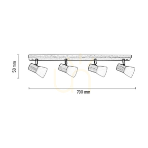 Bea taklampa, 4xE14, Max. 40 W, naturlig ek/vit, glasskärm, 70 cm small 2
