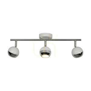 Taklampa Bianca, 3xGU10, Max. 50 W, vit/kromfärgad metall, 48,5 cm small 1