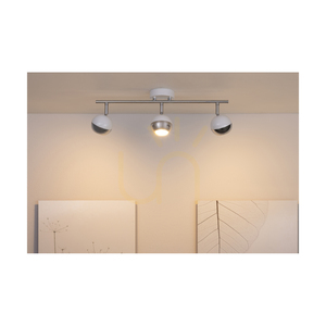 Taklampa Bianca, 3xGU10, Max. 50 W, vit/kromfärgad metall, 48,5 cm small 3