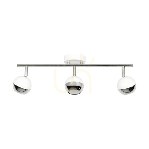 Kontrollera Taklampa Bianca, 3xGU10, Max. 50 W, vit/kromfärgad metall, 48,5 cm