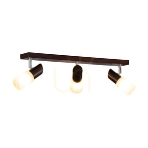 Taklampa Birgit, 3xE14, Max. 40 W, bok- och valnötsträ / krommetall / vit glasskärm, 55 cm small 1