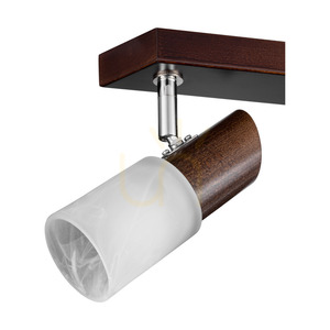 Taklampa Birgit, 3xE14, Max. 40 W, bok- och valnötsträ / krommetall / vit glasskärm, 55 cm small 2