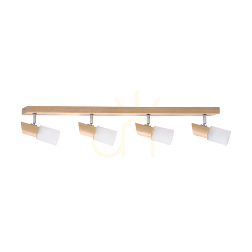 Kontrollera Taklampa Birgit, 4xE14, Max. 40 W, björk/krommetall/alabasterglas, 77 cm