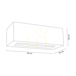 Vägglampa för blockvägg 1xE27 max. 40 W, vit betong/frostat glas, 31 cm small 2