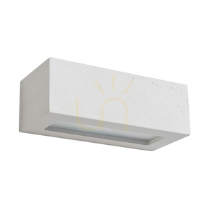 Vägglampa för blockvägg 1xE27 max. 40 W, vit betong/frostat glas, 31 cm small 0