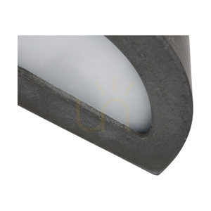 Vägglampa för blockvägg 1xE27 max. 40 W betonggrå/frostat glas 35,5 cm small 1