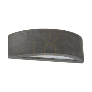 Vägglampa för blockvägg 1xE27 max. 40 W betonggrå/frostat glas 35,5 cm small 0