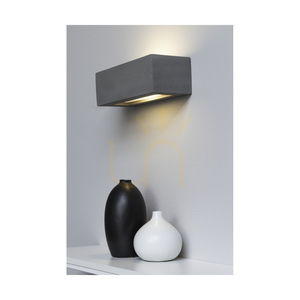 Vägglampa för blockvägg 1xE27 max. 40 W betonggrå/frostat glas 31 cm small 2