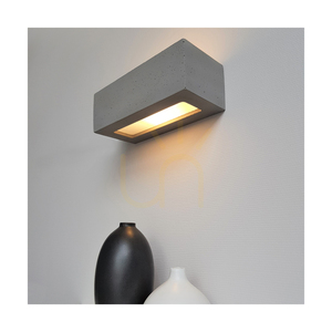 Vägglampa för blockvägg 1xE27 max. 40 W betonggrå/frostat glas 31 cm small 3