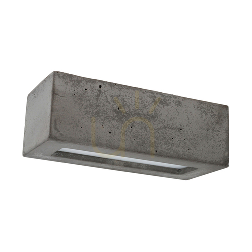Kontrollera Vägglampa för blockvägg 1xE27 max. 40 W betonggrå/frostat glas 31 cm