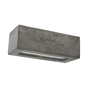 Vägglampa för blockvägg 1xE27 max. 40 W betonggrå/frostat glas 31 cm small 0