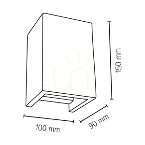 Vägglampa i blockstil, 2xGU10, Max. 6 W, vit betong, 10 cm small 2