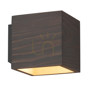 Vägglampa i massivt trä, 1xG9 max. 6 W, gråbetsad furu / svart metall, 13 cm small 1