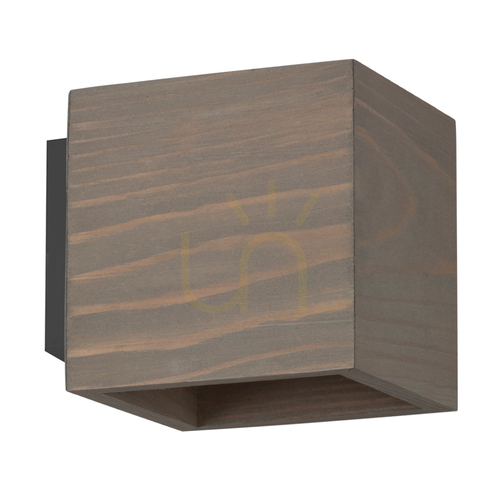 Kontrollera Vägglampa i massivt trä, 1xG9 max. 6 W, gråbetsad furu / svart metall, 13 cm