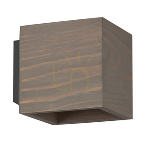 Vägglampa i massivt trä, 1xG9 max. 6 W, gråbetsad furu / svart metall, 13 cm small 0