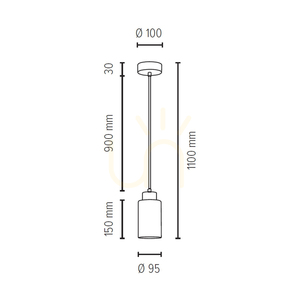 Bosco taklampa, 1xE27, Max. 60 W, björk/genomskinlig PVC-sladd/vit glasskärm, Ø 10 cm small 2
