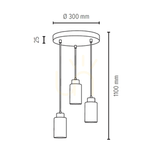 Bosco taklampa, 3xE27, Max. 60 W, bok- och valnötsträ / genomskinlig PVC-sladd / vit glasskärm, Ø 30 cm small 2
