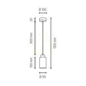 Bosco taklampa, 1xE27, Max. 60 W, oljad ek/antracit, flätad sladd/vit-svart, glasskärm Ø 10 cm small 2