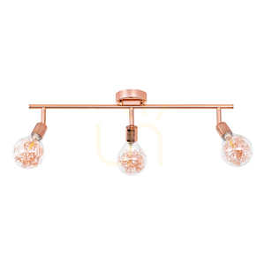 Taklampa, 3xG9-glödlampor, max. 28 W, kopparfärgad metall/transparent glasskärm, 58,5 cm small 0