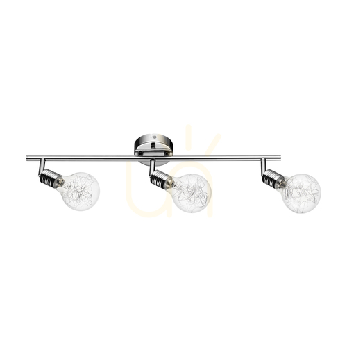 Kontrollera Taklampa, 3xG9-glödlampor, max. 28 W, krommetall/transparent glasskärm, 58 cm