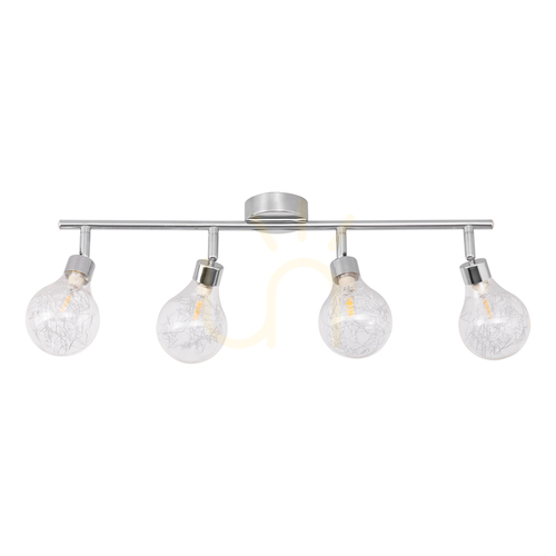 Kontrollera Taklampa, 4xG9-glödlampor, max. 28 W, krommetall/klar glasskärm, 58 cm