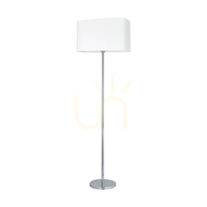 Cadre golvlampa, 1xE27, Max. 40 W, krommetall/genomskinlig PVC-sladd/vit lampskärm, 56 cm small 0