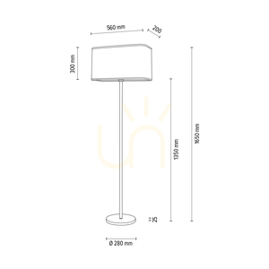 Cadre golvlampa, 1xE27, Max. 40 W, krommetall / genomskinlig PVC-sladd / grå lampskärm, 56 cm small 2