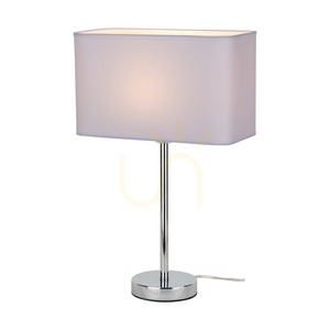 Cadre bordslampa, 1xE27, Max. 25 W, krommetall / genomskinlig PVC-sladd / vit lampskärm, 30 cm small 1
