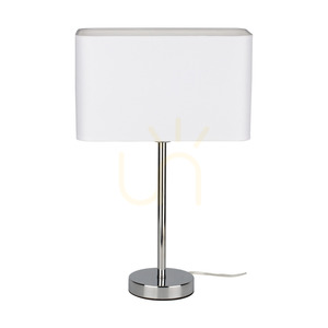 Cadre bordslampa, 1xE27, Max. 25 W, krommetall / genomskinlig PVC-sladd / vit lampskärm, 30 cm small 2