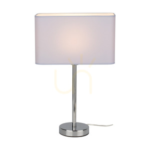 Cadre bordslampa, 1xE27, Max. 25 W, krommetall / genomskinlig PVC-sladd / vit lampskärm, 30 cm small 3