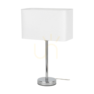 Cadre bordslampa, 1xE27, Max. 25 W, krommetall / genomskinlig PVC-sladd / vit lampskärm, 30 cm small 0