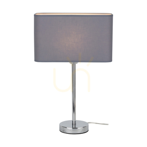 Cadre bordslampa, 1xE27, Max. 25 W, krommetall / genomskinlig PVC-sladd / grå lampskärm, 30 cm small 3