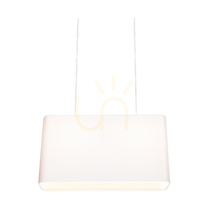 Cadre taklampa, 2xE27, Max. 40 W, krommetall / genomskinlig PVC-sladd / vit lampskärm, 56 cm small 1