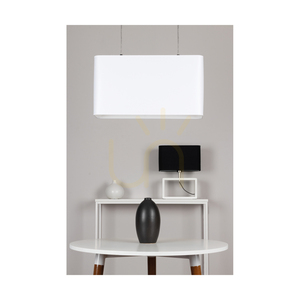 Cadre taklampa, 2xE27, Max. 40 W, krommetall / genomskinlig PVC-sladd / vit lampskärm, 56 cm small 3