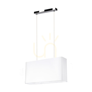 Cadre taklampa, 2xE27, Max. 40 W, krommetall / genomskinlig PVC-sladd / vit lampskärm, 56 cm small 0