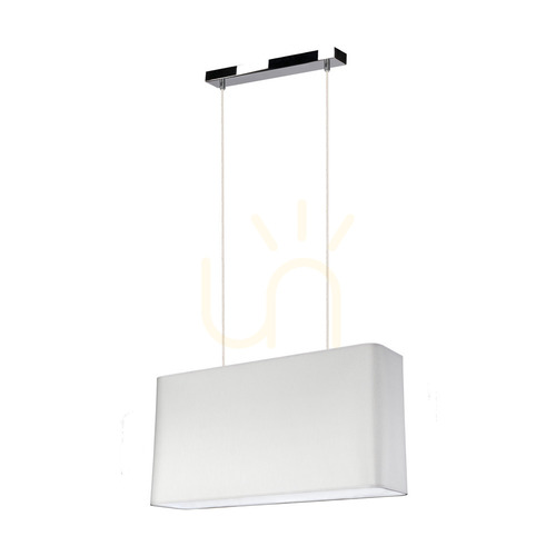 Kontrollera Cadre taklampa, 2xE27, Max. 40 W, krommetall / genomskinlig PVC-sladd / grå lampskärm, 56 cm
