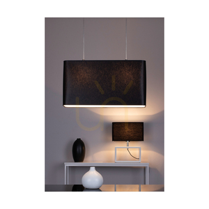 Cadre taklampa, 2xE27, Max. 40 W, svart metall/genomskinlig PVC-sladd/svart lampskärm, 56 cm small 3